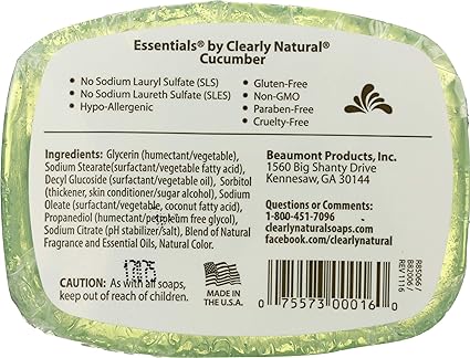 Glycerine Bar Soap Cucumber by Clearly Natural