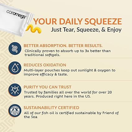 Omega 3 Orange Sueeze Packs by Coromega