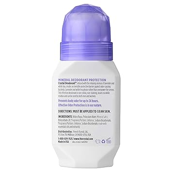 Lavender & White Tea Crystal Roll On Deoderant by Crystal Body