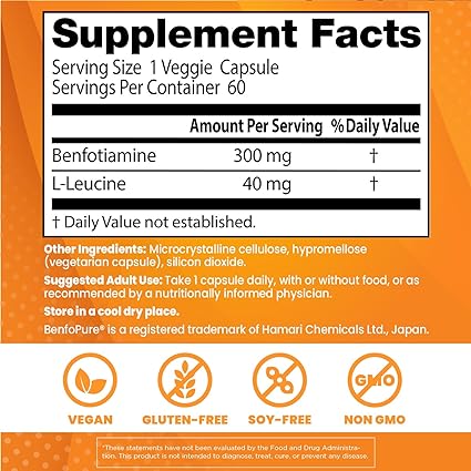 Benfotiamine 300mg Capsules by Doctor's Best