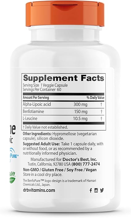 Benfotiamine & Alpha Lipoic Acid Capsules by Doctor's Best