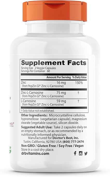 PepZinGI with Zinc & Carnosine Complex by Doctor's Best