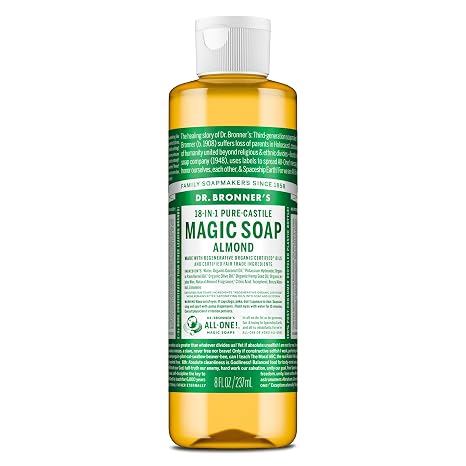 Pure-Castile Liquid Soap Almond 8oz by Dr. Bronner's