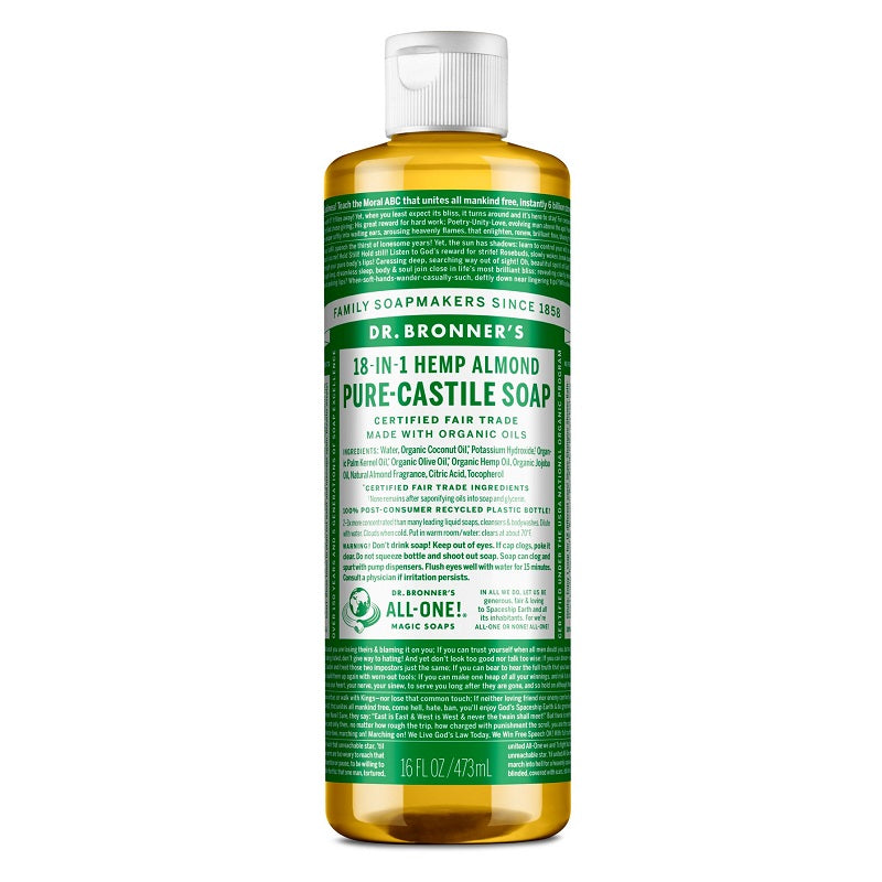 Pure-Castile Liquid Soap Almond 16oz by Dr. Bronner's