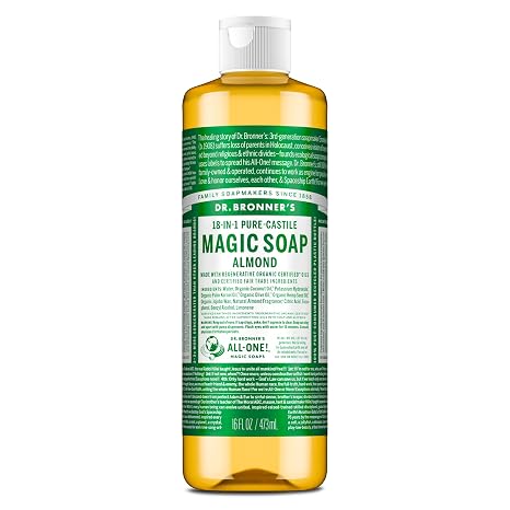 Pure-Castile Liquid Soap Almond 16oz by Dr. Bronner's