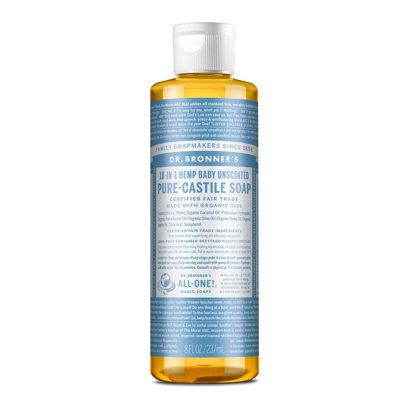 Pure-Castile Liquid Soap Baby Unscented 8oz by Dr. Bronner’s
