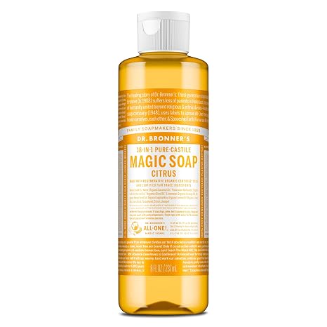 Pure-Castile Liquid Soap Citrus 8oz by Dr. Bronner’s