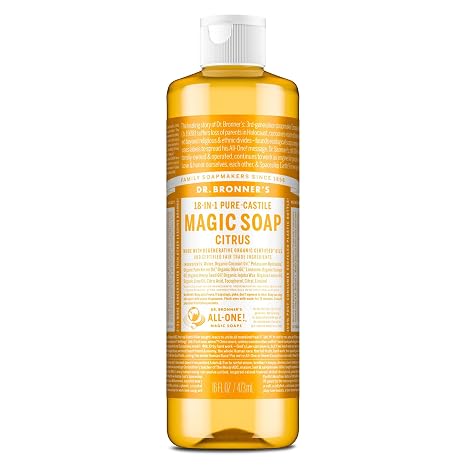 Pure-Castile Liquid Soap Citrus 16oz by Dr. Bronner’s