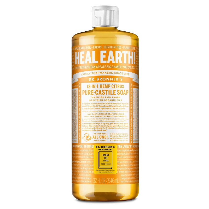 Pure-Castile Liquid Soap Citrus 32oz by Dr. Bronner’s