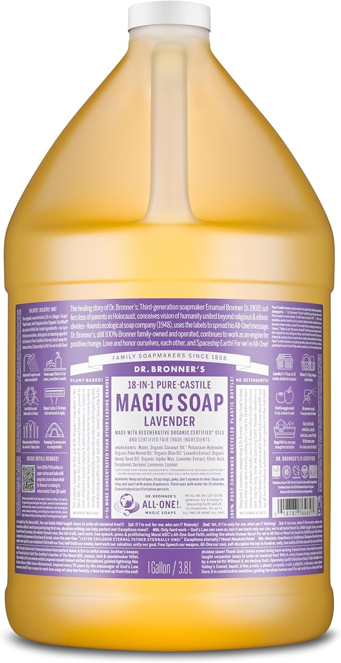 Pure-Castile Liquid Soap Lavender Gallon by Dr. Bronner’s