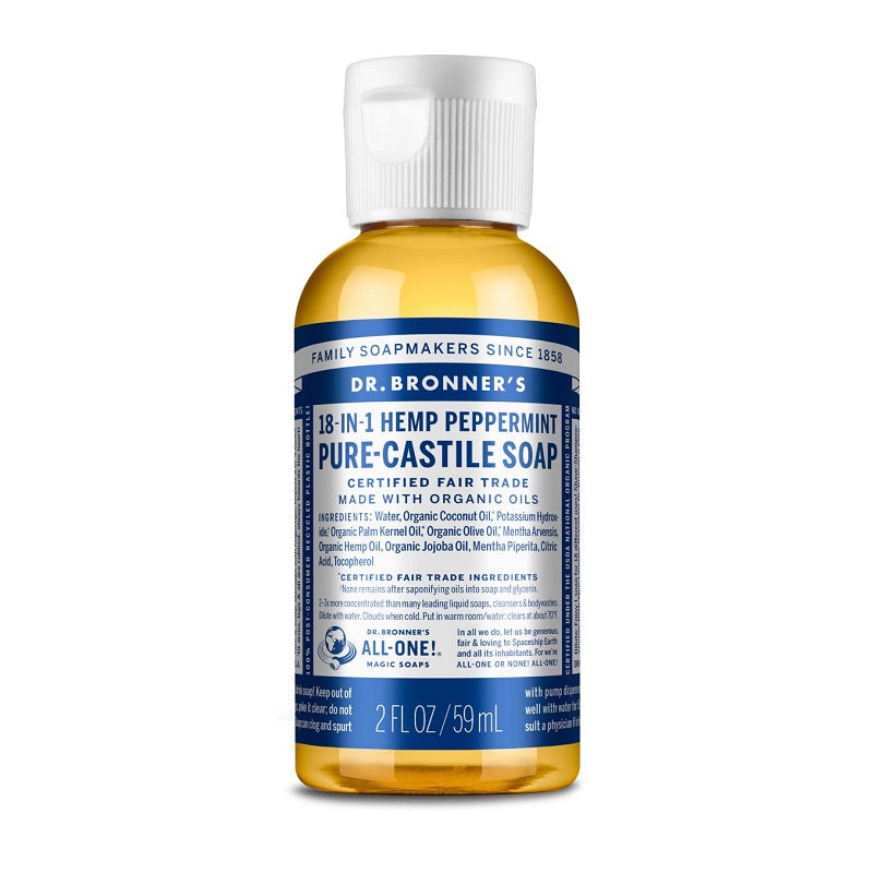 Pure-Castile Liquid Soap Peppermint 2oz by Dr. Bronner’s