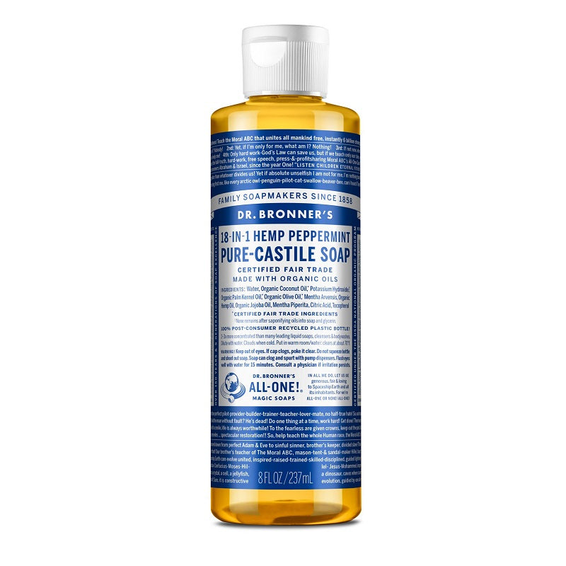 Pure-Castile Liquid Soap Peppermint 8oz by Dr. Bronner’s