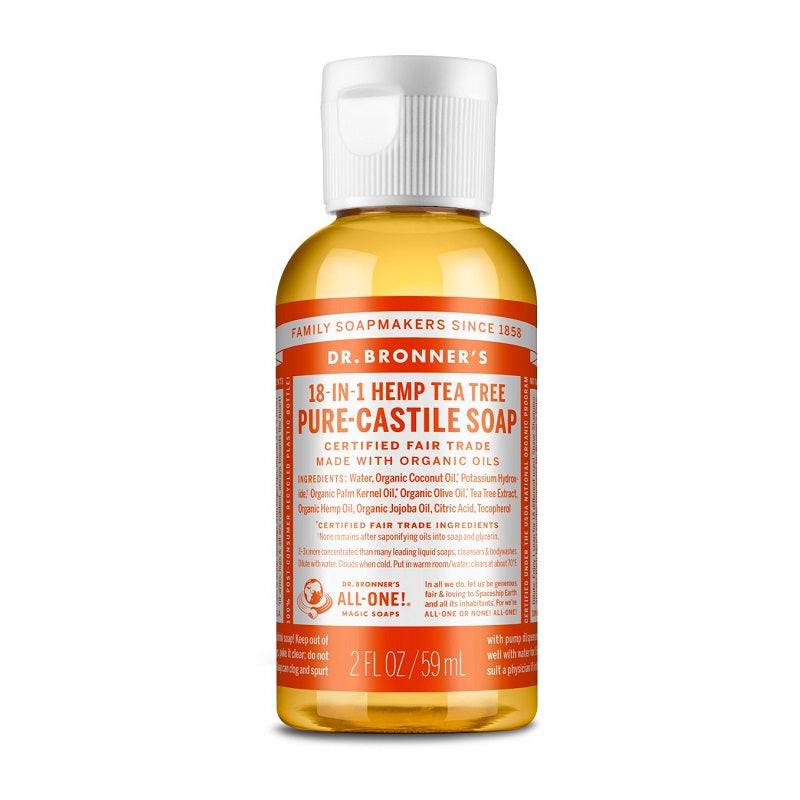 Pure-Castile Liquid Soap Tea Tree 2oz by Dr. Bronner’s
