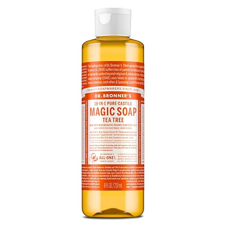 Pure-Castile Liquid Soap Tea Tree 8oz by Dr. Bronner’s