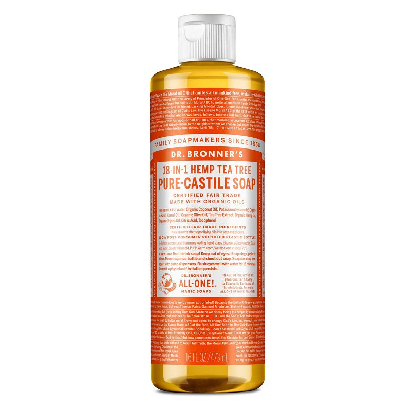 Pure-Castile Liquid Soap Tea Tree 16oz by Dr. Bronner’s
