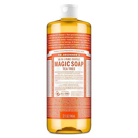 Pure-Castile Liquid Soap Tea Tree 32oz by Dr. Bronner’s