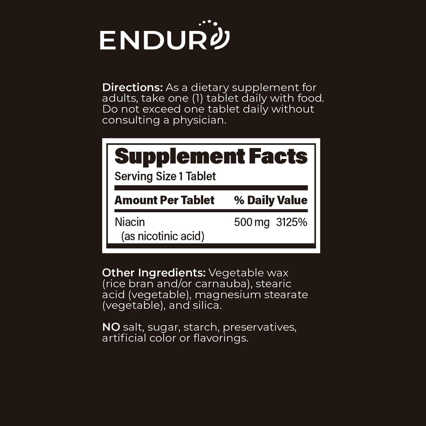 Endur-Acin 500mg Tablets by Endurance Products
