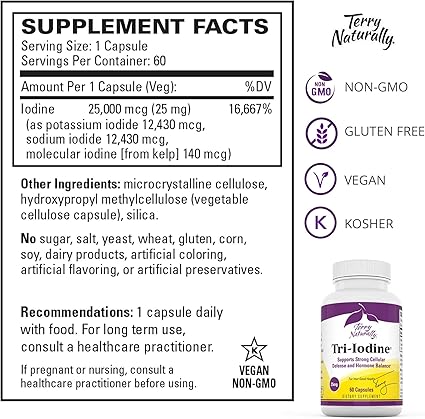TriIodine 25mg Capsules by Terry Naturally