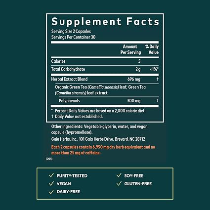 Green Tea Capsules by Gaia Herbs