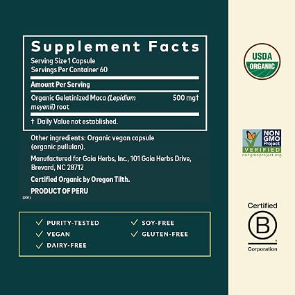Maca Root Capsules by Gaia Herbs