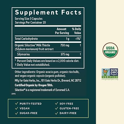 Milk Thistle Seed Capsules by Gaia Herbs