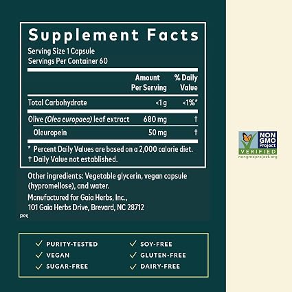Olive Leaf Capsules by Gaia Herbs