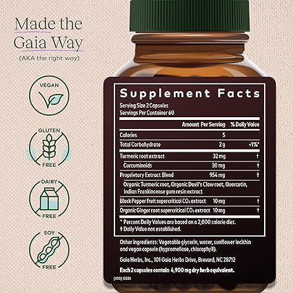 Turmeric Supreme Joint Health Liquid Capsules by Gaia Herbs