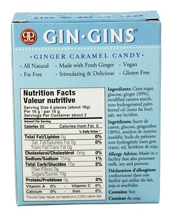 Gin Gins Super Strength Ginger Chews by The Ginger People