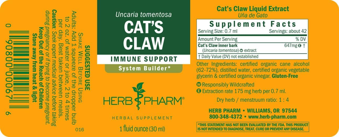 Cat's Claw Liquid Extract by Herb Pharm