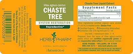 Chaste Tree Liquid Extract by Herb Pharm