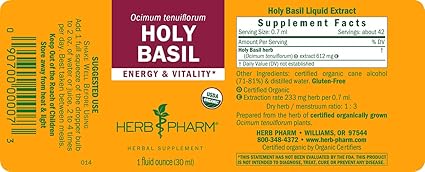 Holy Basil Liquid Extract by Herb Pharm
