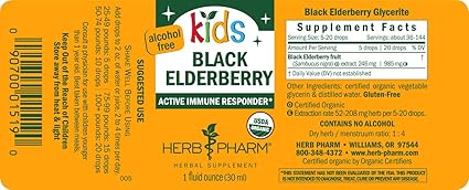 Black Elderberry Liquid Extract for Kids by Herb Pharm