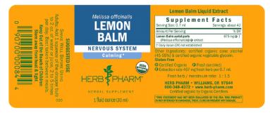 Lemon Balm Liquid Extract by Herb Pharm