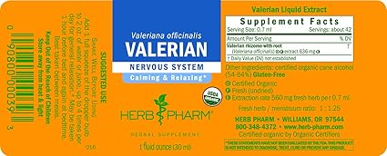 Valerian Liquid Extract by Herb Pharm