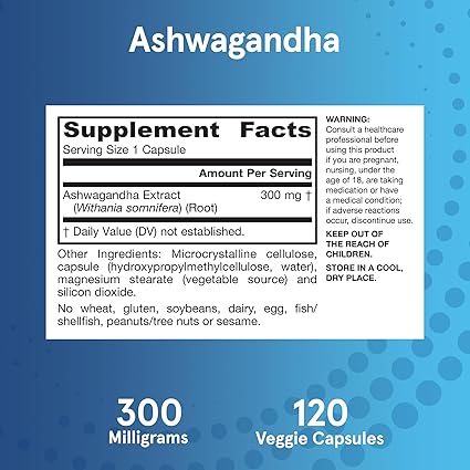 Ashwagandha 300mg Capsules by Jarrow Formulas