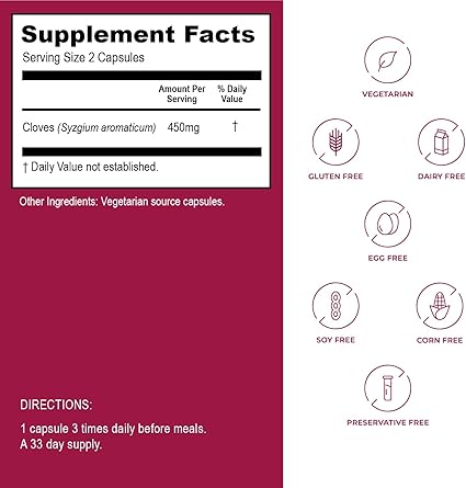 Cloves Capsules by Kroeger Herbs