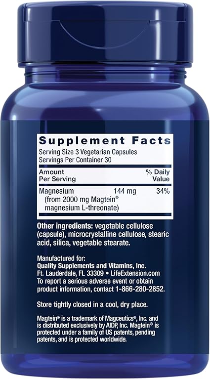 Neuro Mag Magnesium Threonate Capsules by Life Extension
