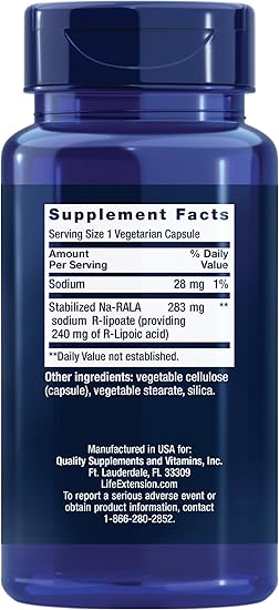 Super R-Lipoic Acid 240mg Capsules by Life Extension