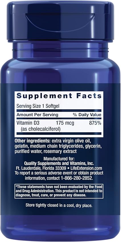 Vitamin D-3 7000iu Softgels by Life Extension