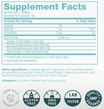 Triple Strength Omega 3 Fish Oil Softgels by Life's Fortune