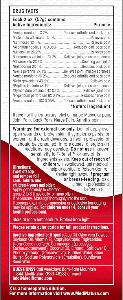T Relief Arnica Cream by Medinatura
