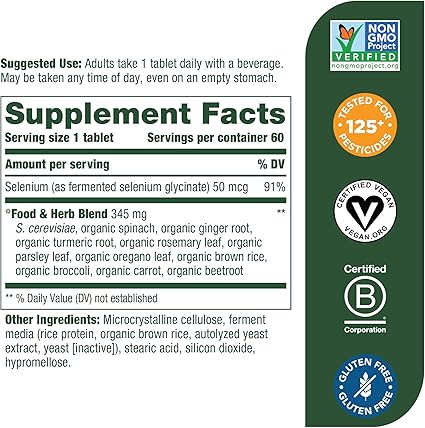 Selenium 50mcg Tablets by MegaFood