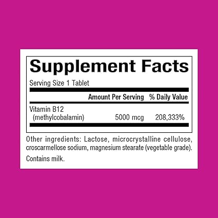 Methyl B-12 5000mcg Chewable Tablets by Natural Factors