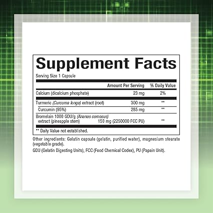 Turmeric & Bromelain 450mg Capsules by Natural Factors