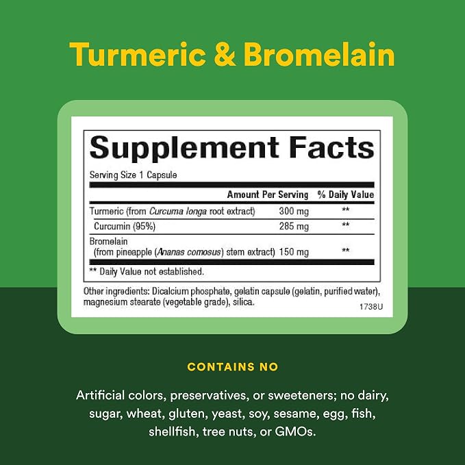 Turmeric & Bromelain 450mg Capsules by Natural Factors