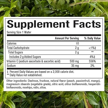 Vitamin C 500mg Peach, Passionfruit, & Mango Chewable Tablets by Natural Factors