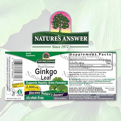 Ginkgo Biloba Alcohol Free Extract by Nature's Answer