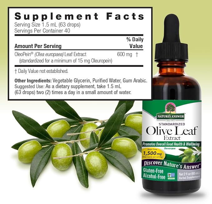 Oliopein Olive Leaf Alcohol Free Extract by Nature's Answer