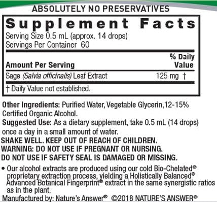 Sage Extract by Nature's Answer