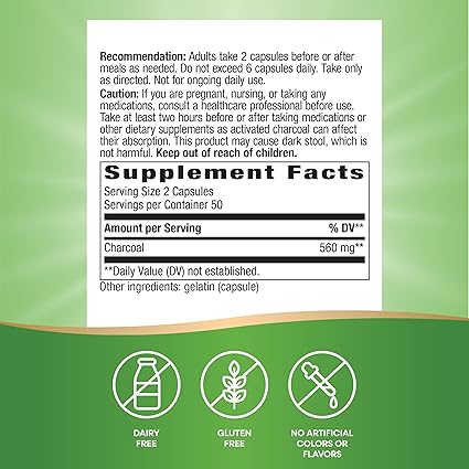 Activated Charcoal Capsules by Nature's Way